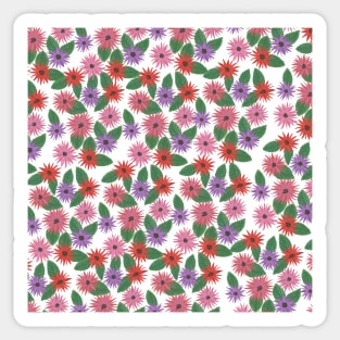 Floral pattern with light pink background Sticker